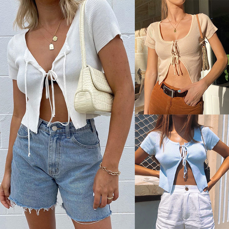 Round neck slim cropped cardigan