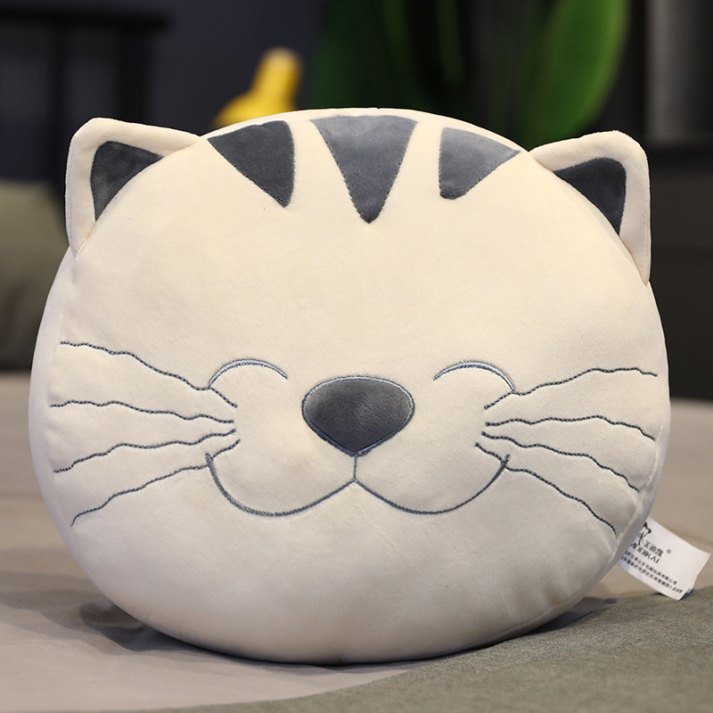 White cat pillow