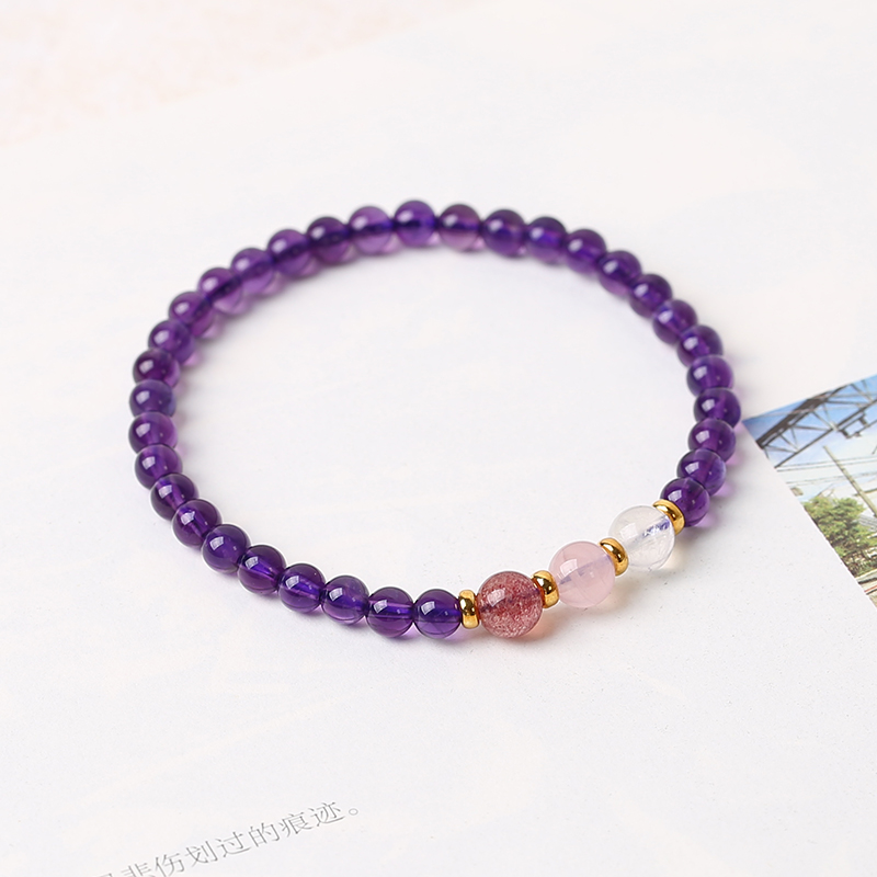 Natural Uruguay Single Circle Amethyst Bracelet
