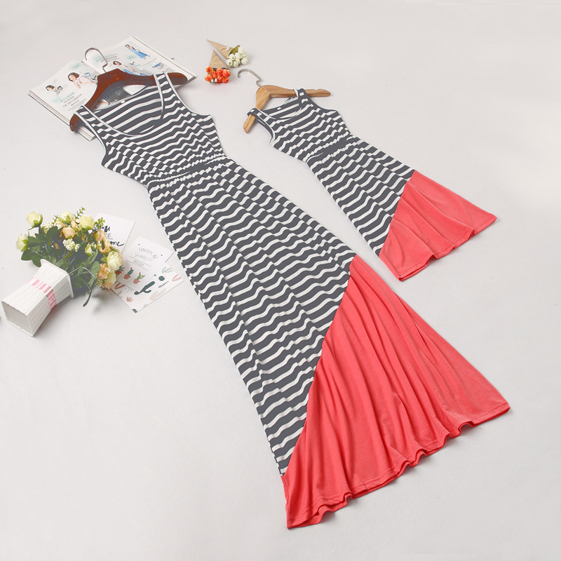 Parent-child mother and daughter dress