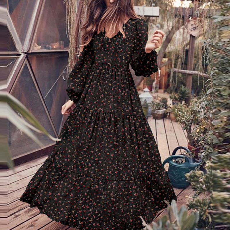 Ruffled Fashion Casual Floral Plus Size Dress