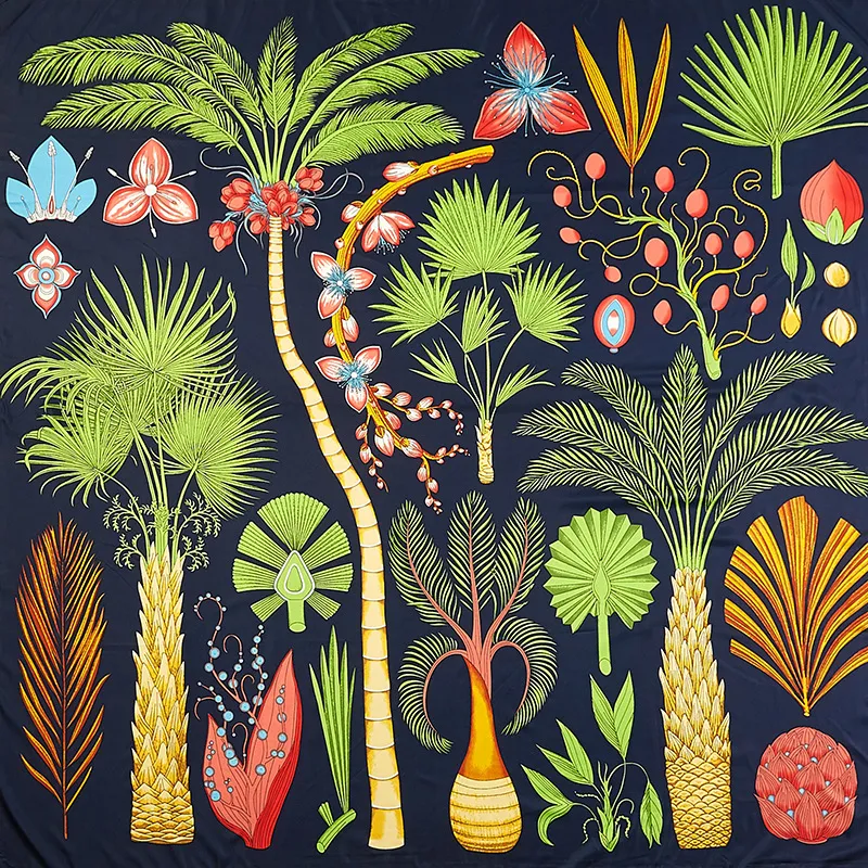 Imitation silk twill silk scarf - Navy