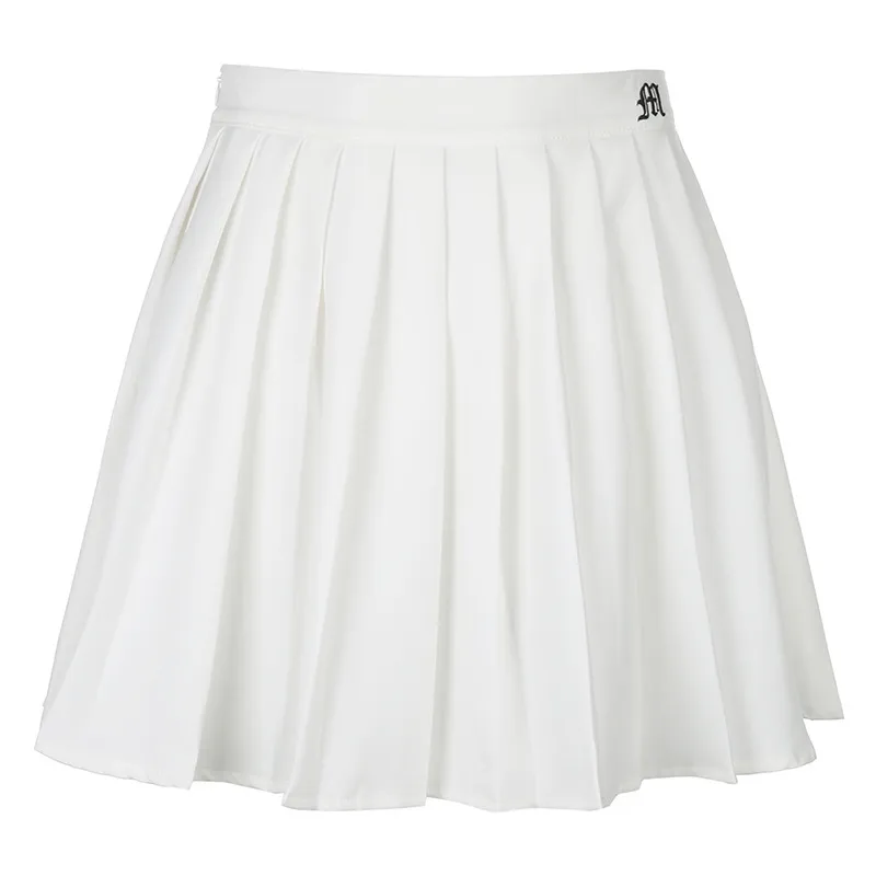 All-match pleated skirt - White
