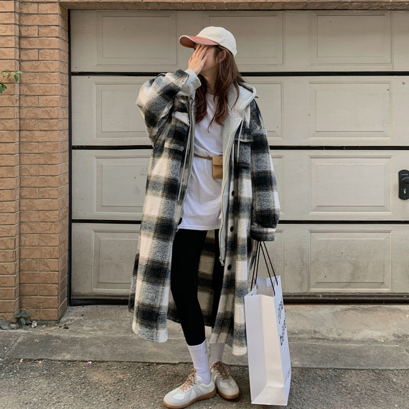 Plaid Net Red Woolen Coat Small Windbreaker