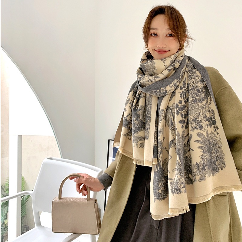Women's Winter Thickened Warm Double-Sided Scarf
