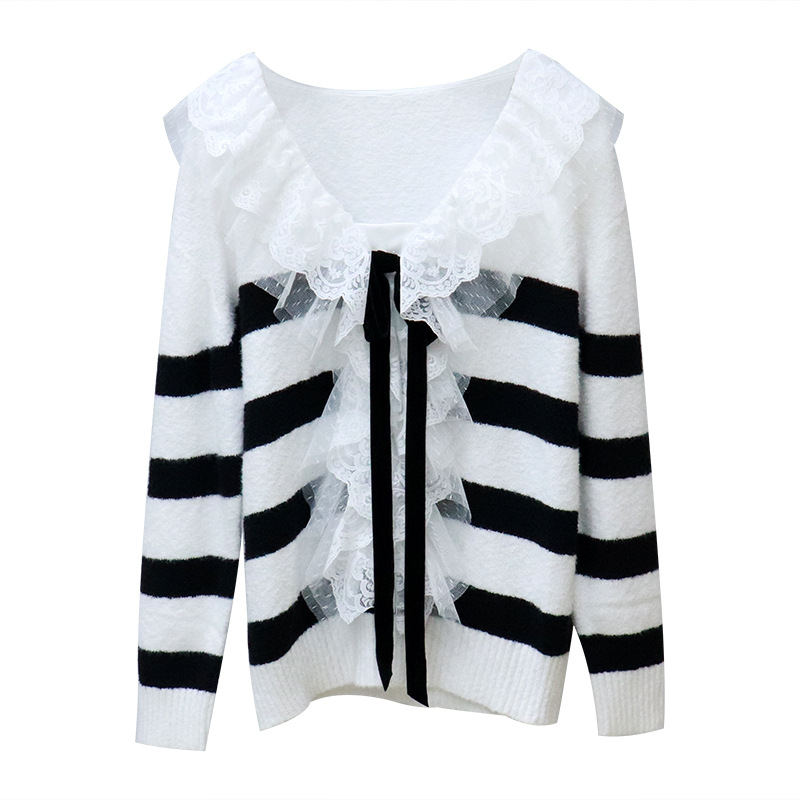 Temperament Striped Bottoming Shirt Sweater