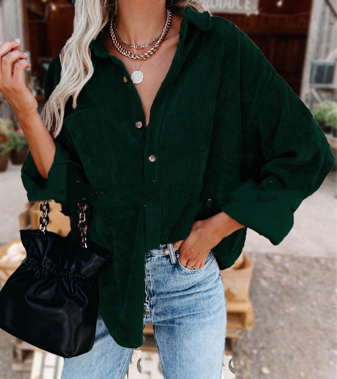 A blouse with a hole in it for a lady