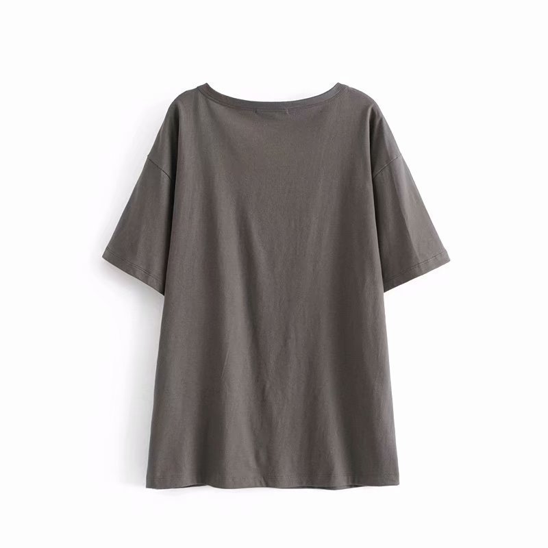 Planet print boyfriend style short sleeve women