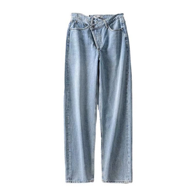 Retro trousers street loose straight slim jeans
