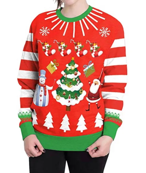 New Christmas round neck hoodie - Christmas Tree