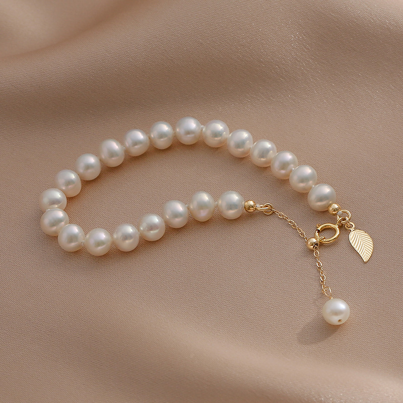 Natural Freshwater Pearl 14K Gold Niche Design Elegant Bracelet