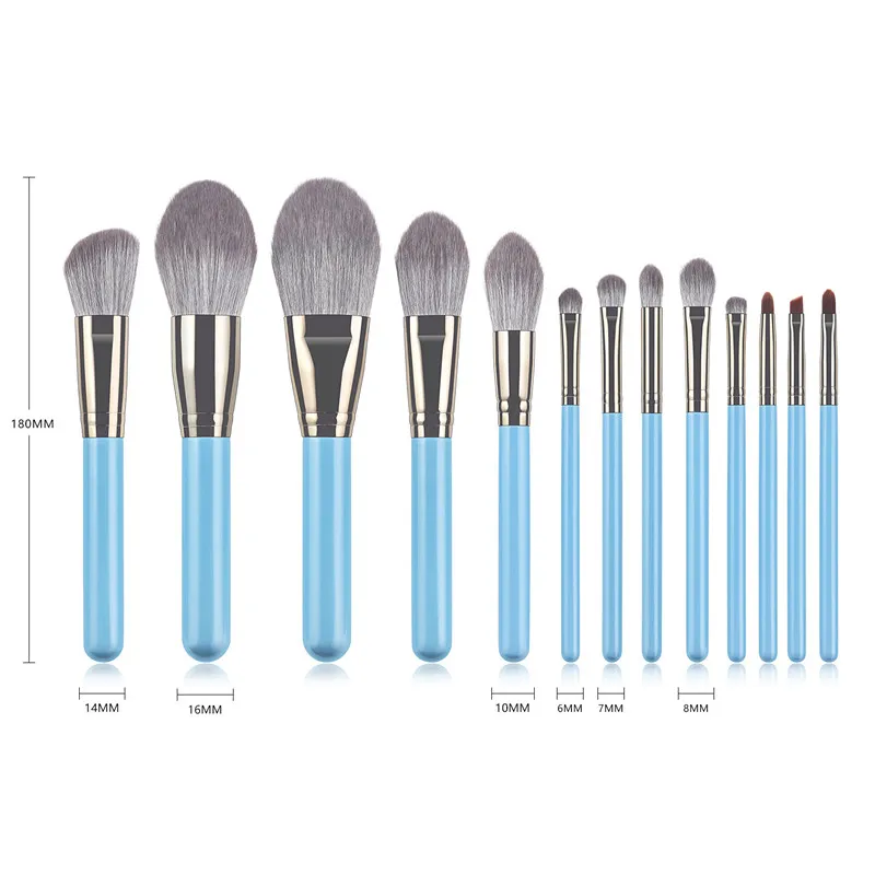 13 makeup brush sets - Blue
