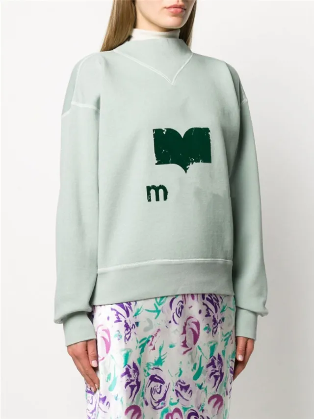 Printed multi color sweater with fleece Green - Shop at LoveMi
