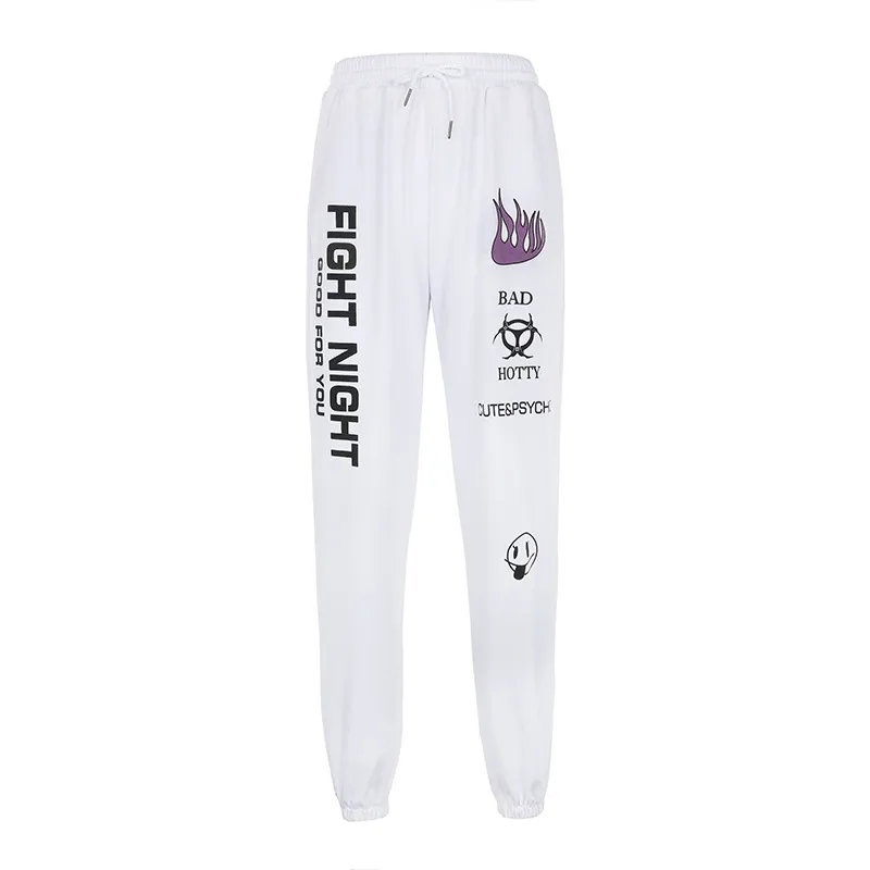 Signature pattern printed sweat pants - White