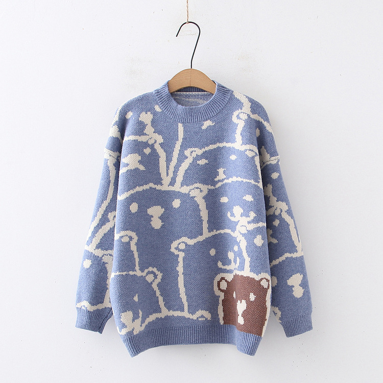 Cartoon bear jacket sweater