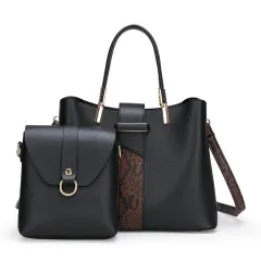 Ladies handbag large capacity one shoulder messenger - Black - View 1
