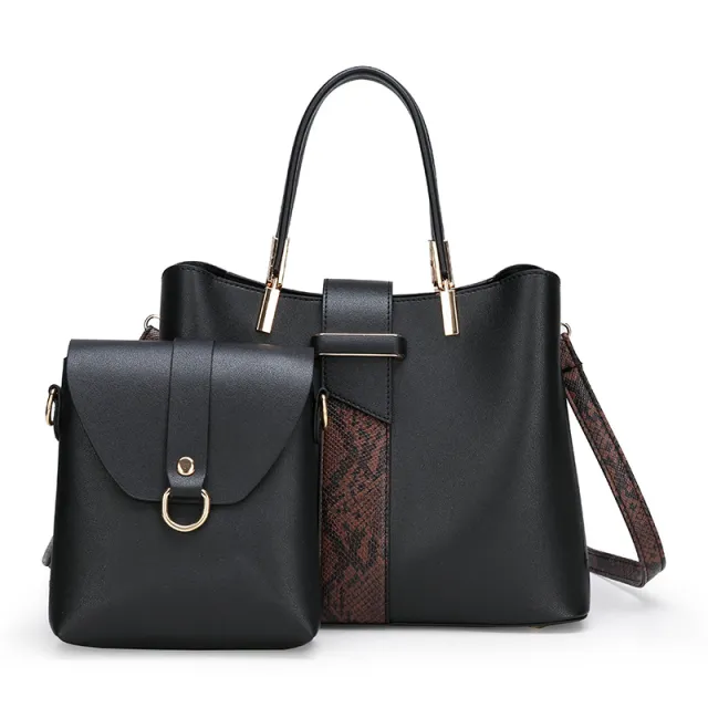 Ladies handbag large capacity one shoulder messenger Black - Shop at LoveMi
