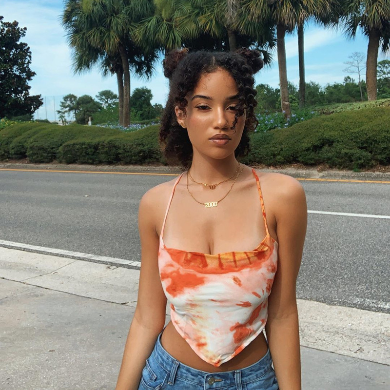 Tie-dye halterneck vest