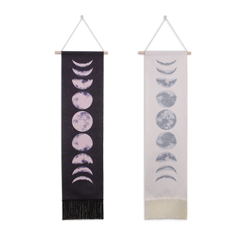 Decorative tapestry of moon appearance cycle
