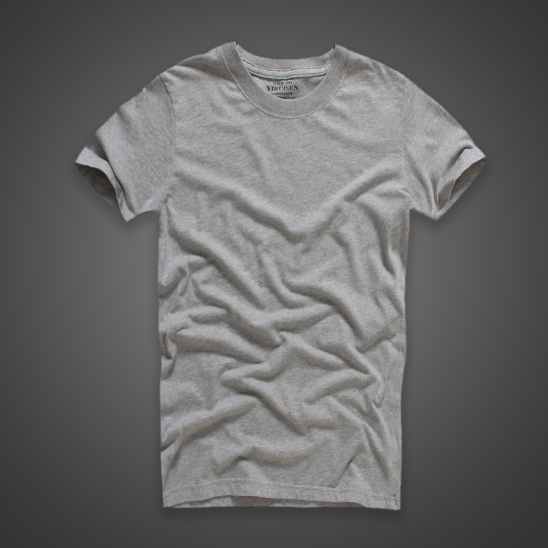 Round Neck Pure Cotton Solid Color Short Sleeve T-Shirt