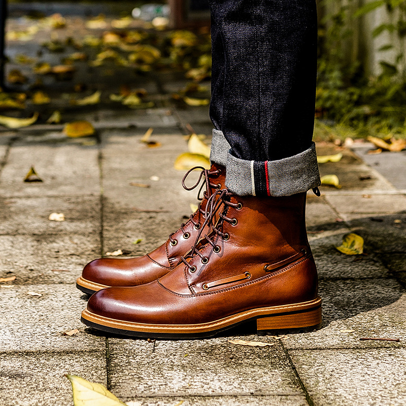 Casual Leather Boots British Men's Retro Martin Boots