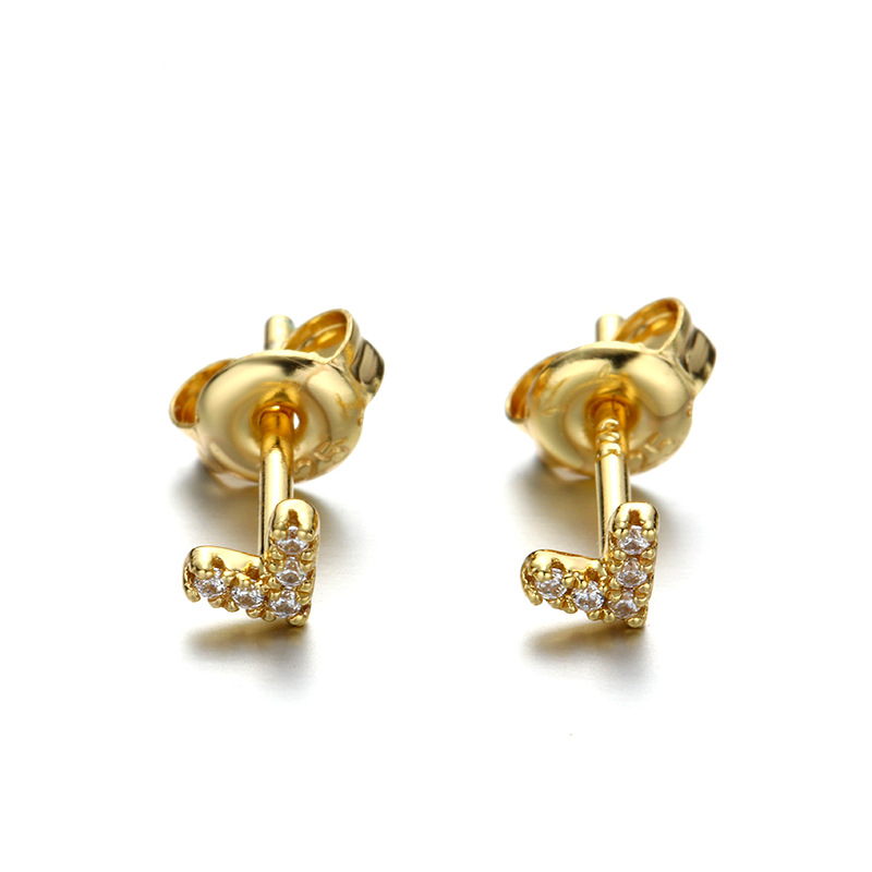 Micro-Set Zircon Small Love Stud Earrings