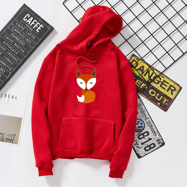 Hooded pullover sweater Red - Shop at LoveMi