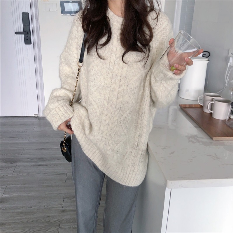 Ladies loose round neck sweater