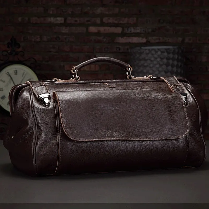 Genuine Leather Business Luggage and Travel Bag