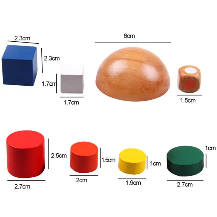 Wooden geometric building blocks balance game toy
