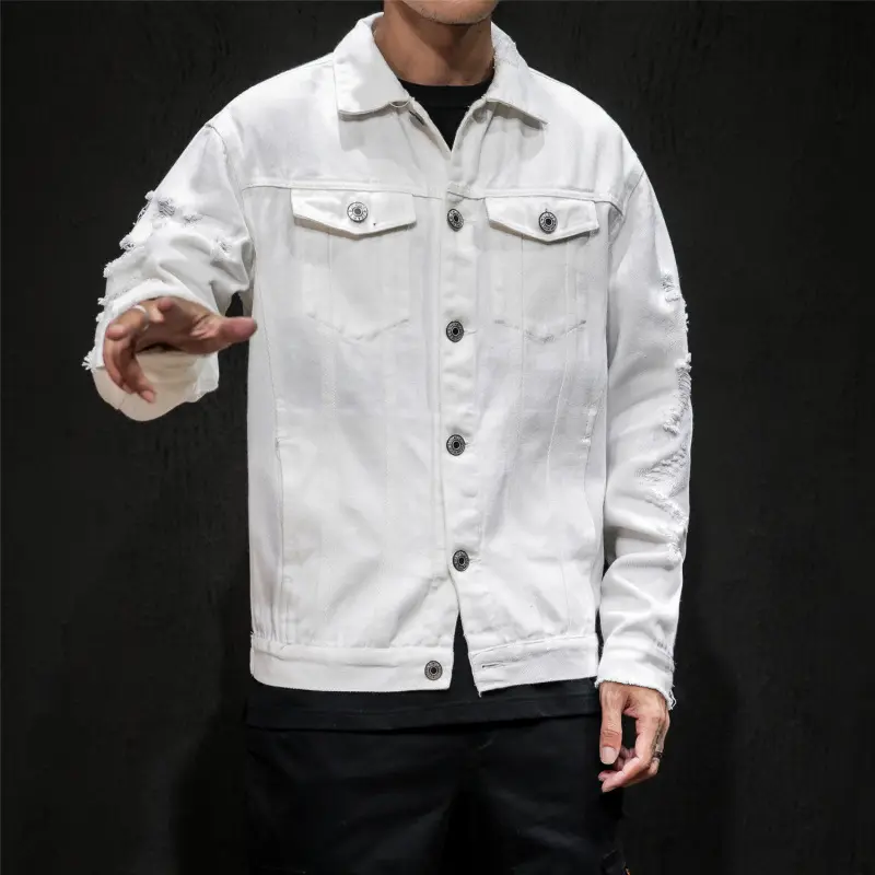 Men's denim embroidere plus size jacket