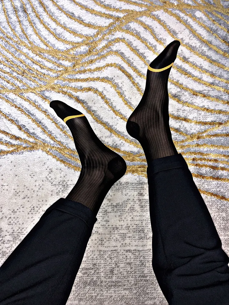 Men's Dark Line Socks with Golden Toes