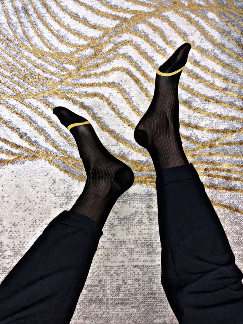 Men's Dark Line Socks with Golden Toes