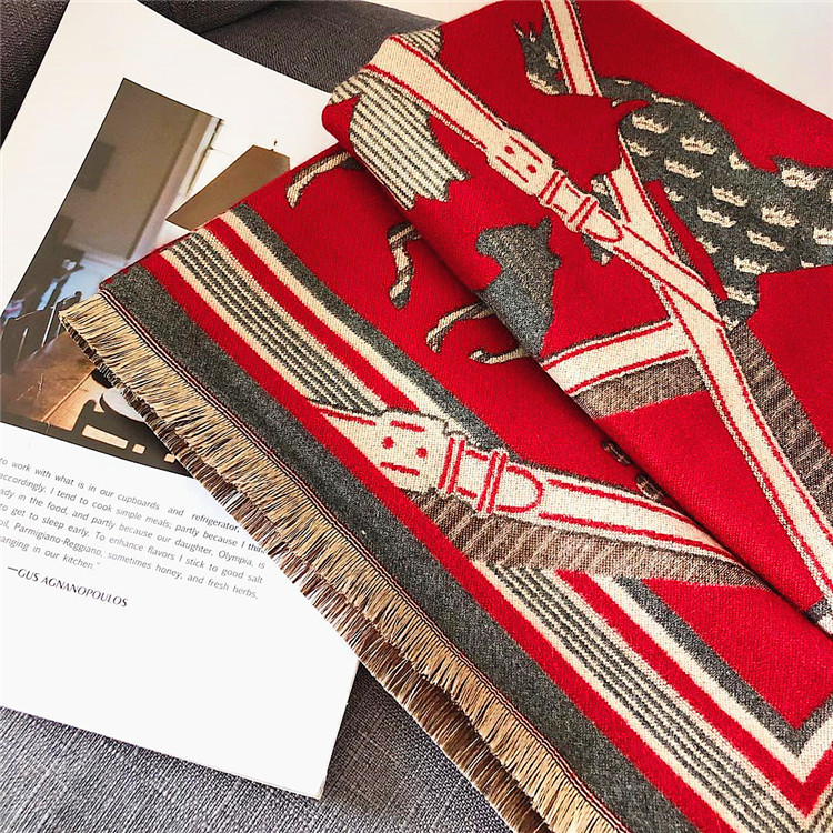 Autumn And Winter Thick Warm Cashmere Blended Scarf Women