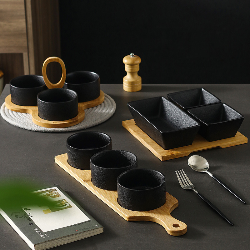 Creative ceramic matte black dish