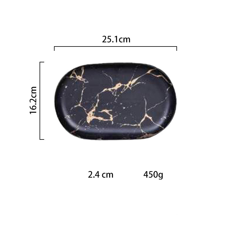 Light luxury style marble and gold irregular ceramic tray 5Style - Shop at LoveMi