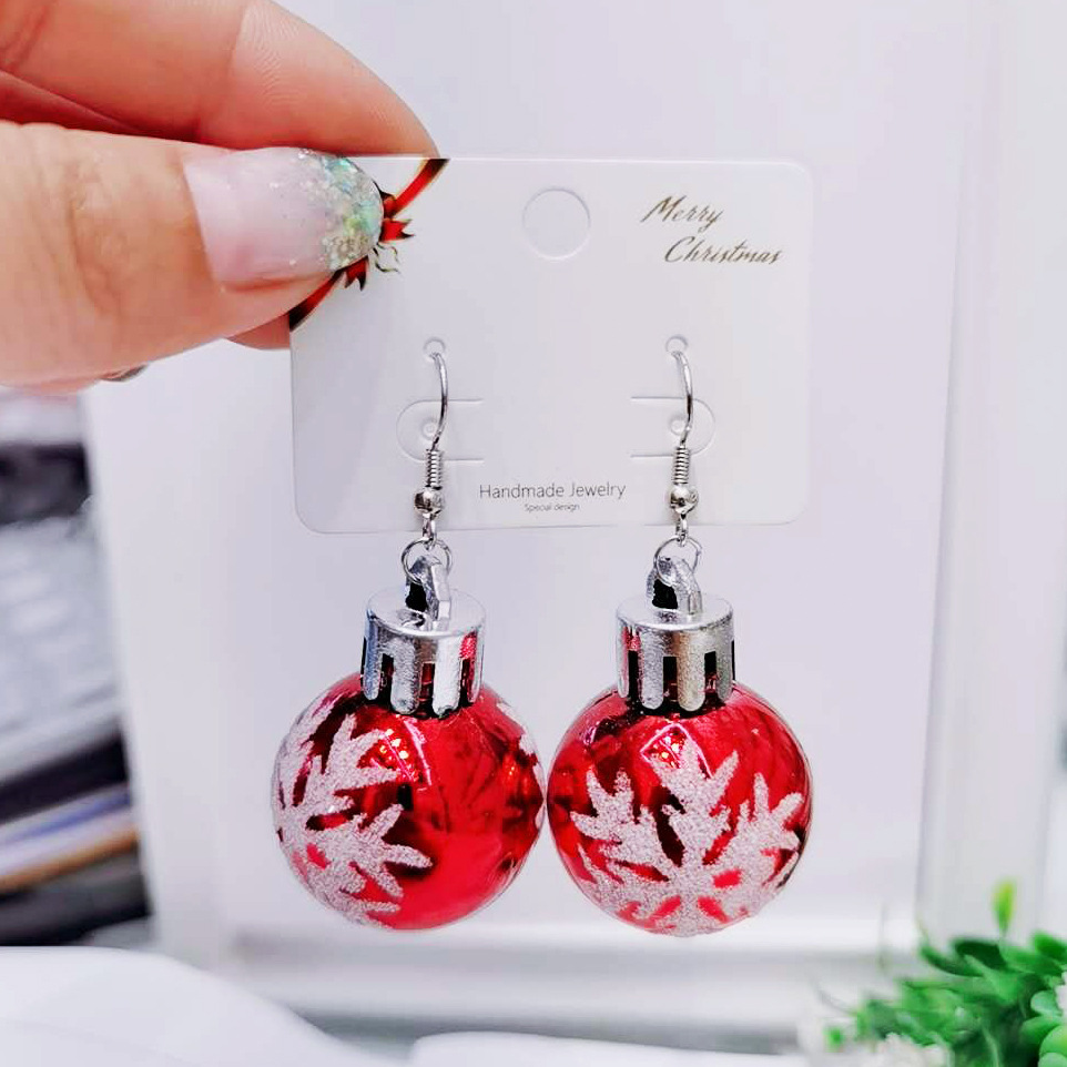 European and American Geometric Creative Christmas Earrings Fashion Bulbs