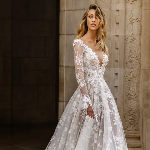 Wedding Dress Sexy Lace Long Sleeve Evening