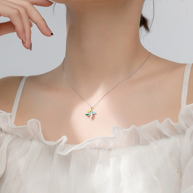 Creative Color windmill handmade clavicle chain