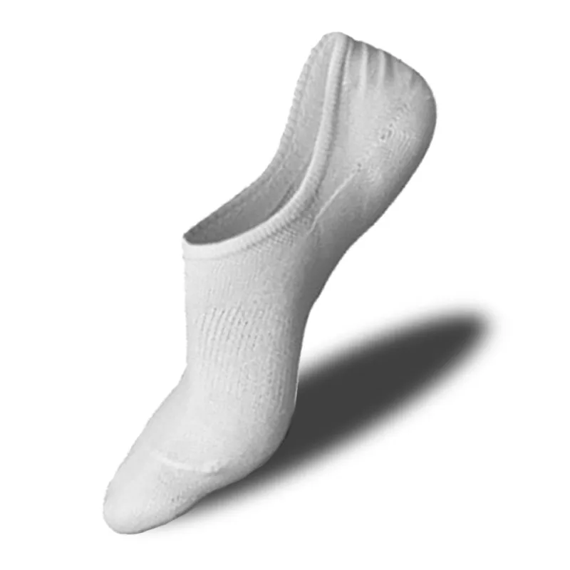 Shallow mouth invisible men's socks - White
