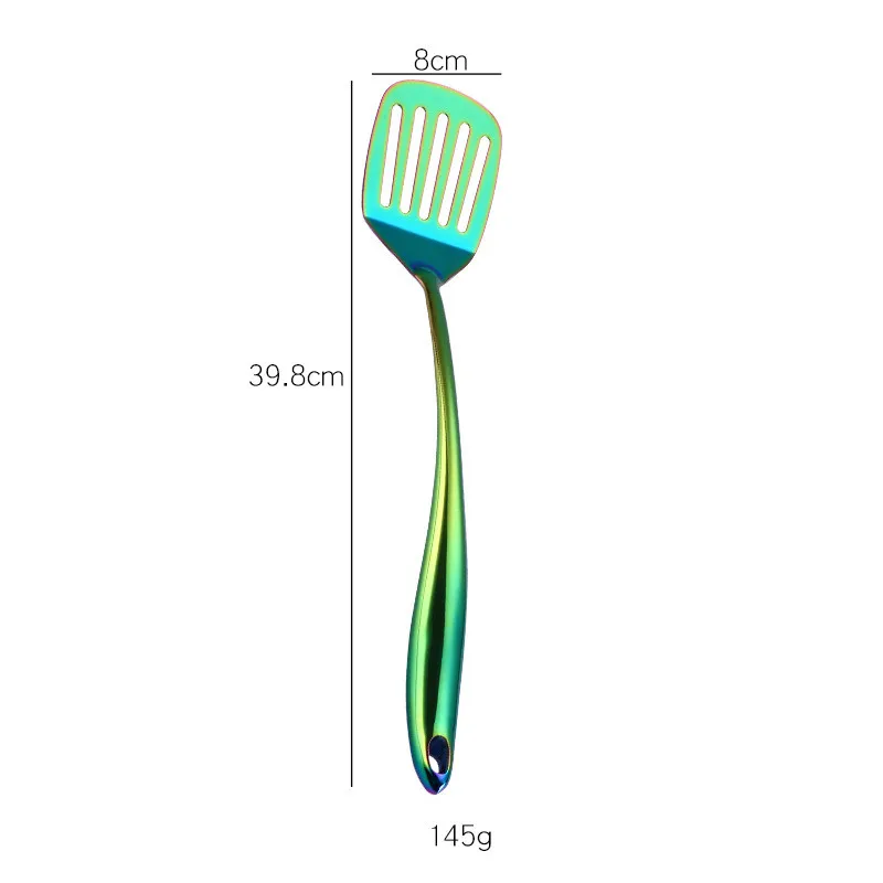 Rainbow Kitchen Tools Cooking Utensils Restaurant Cookware Kitchenware Set Soup Ladle Colander Spoon Slotted Turner - Frying Spatula