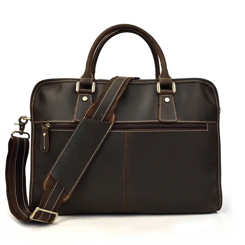 Men's Crazy Horse Leather Retro Commuter Business