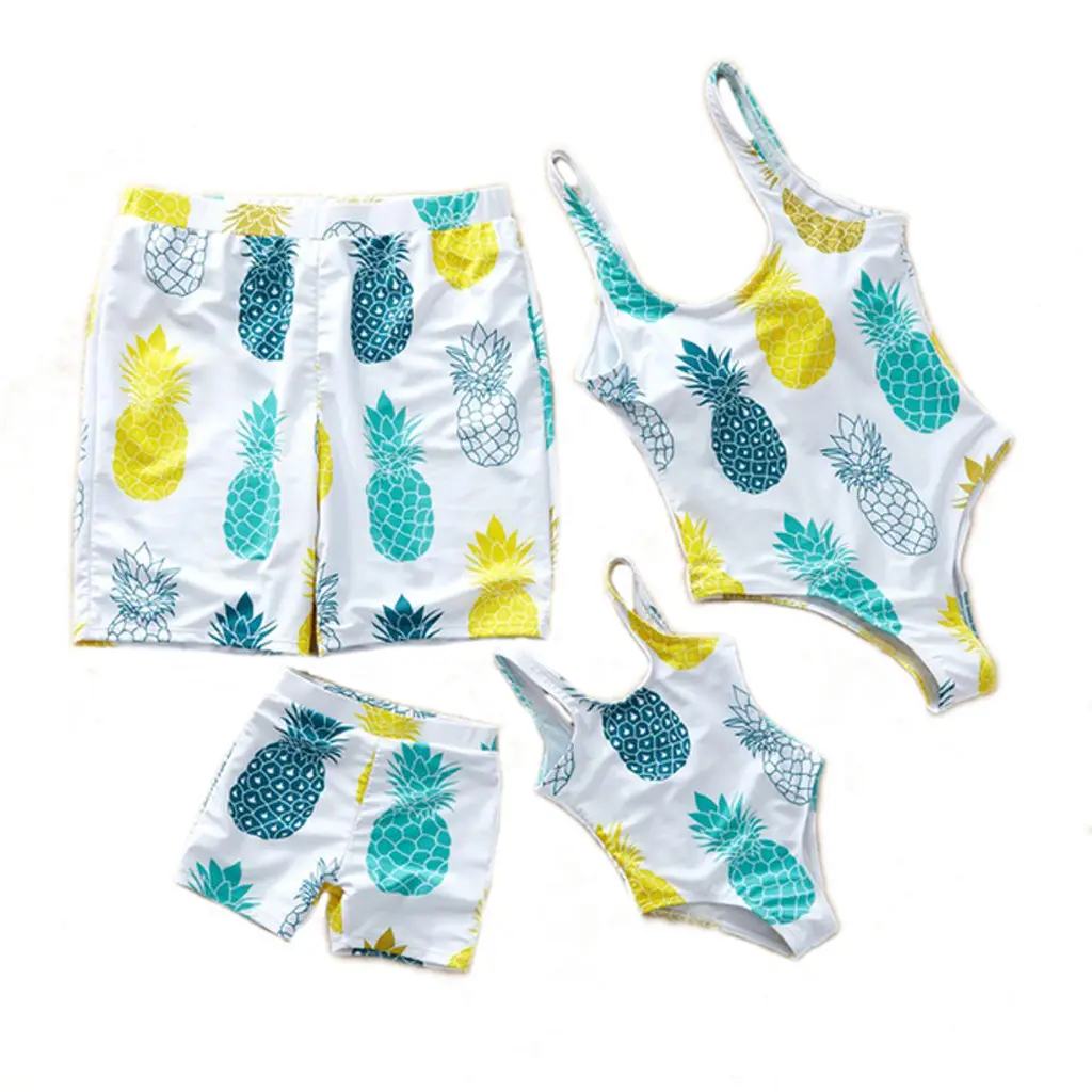 Parent Child Swimsuit Euro American Letter Beach