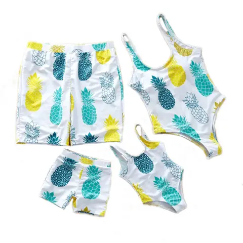 Parent Child Swimsuit Euro American Letter Beach