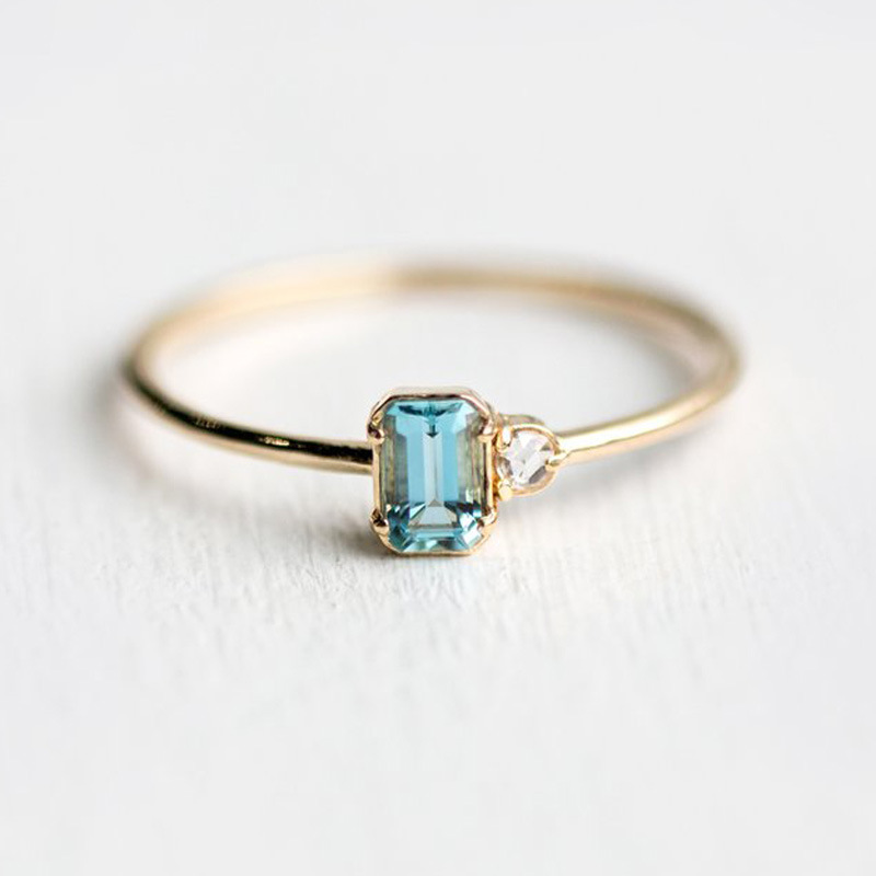 18k gold plated sapphire ring