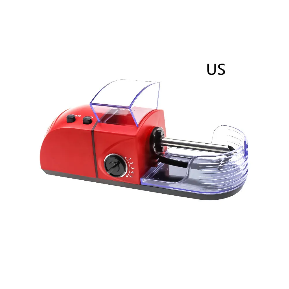 Portable 8mm Electric Automatic Cigarette Rolling Machine - Red