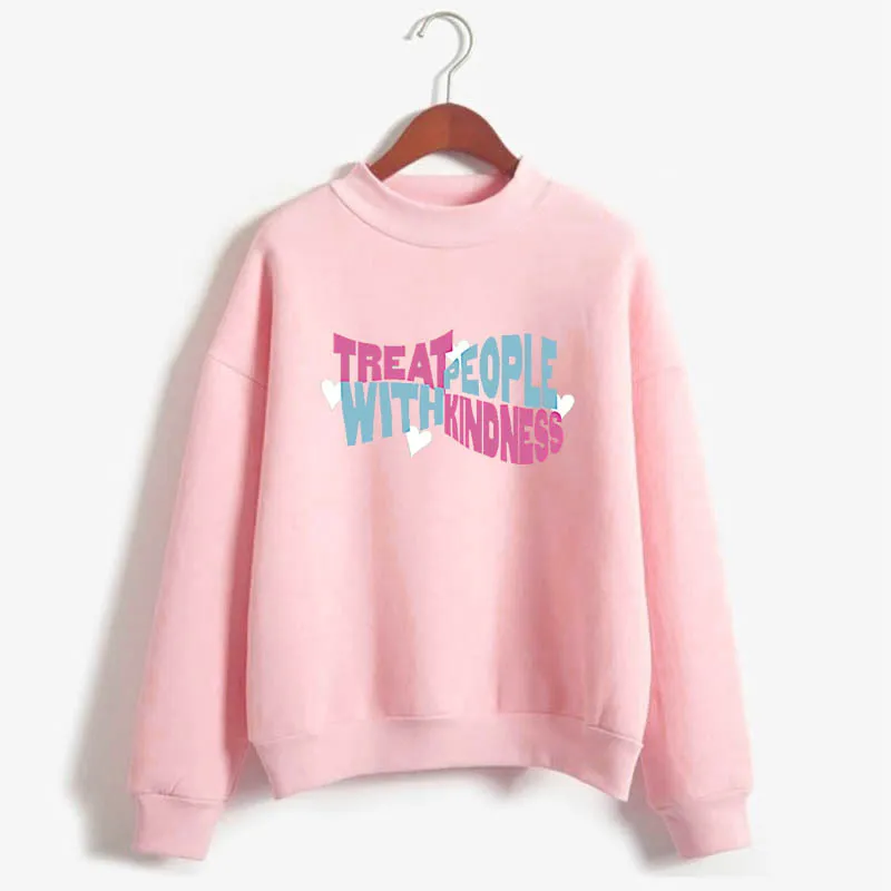 Printed Pattern All-match Personality Mid-collar Sweater - Pink