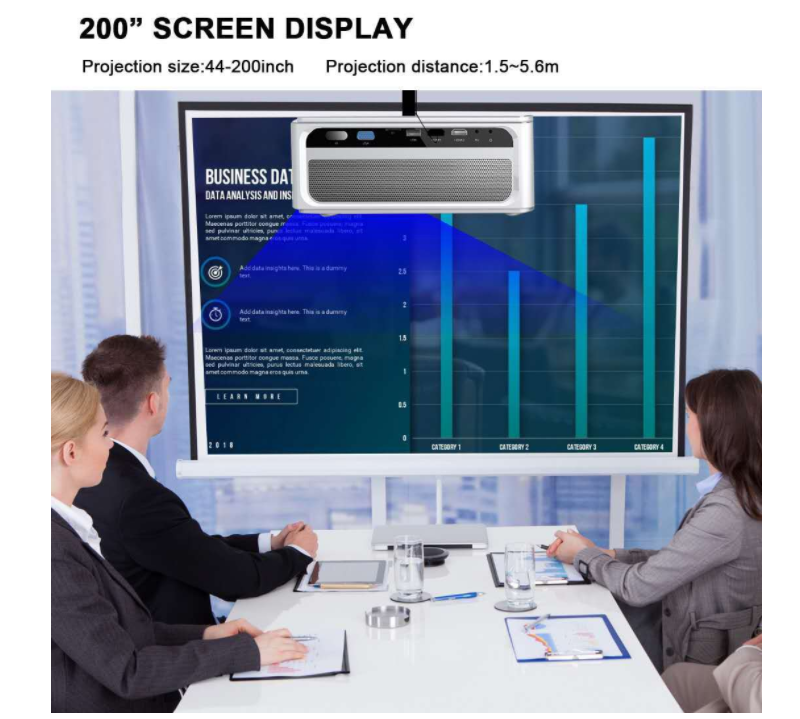 HD Office Mini Android Phone WiFi Portable Projector - Image 6