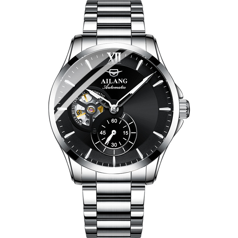 Men's Waterproof Mechanical Watch with Durable Stainless Steel Case-image