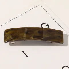 Retro Square Shape Grabbing Acetate Sheet Spring Chuck Hair Clip - Browna - View 1